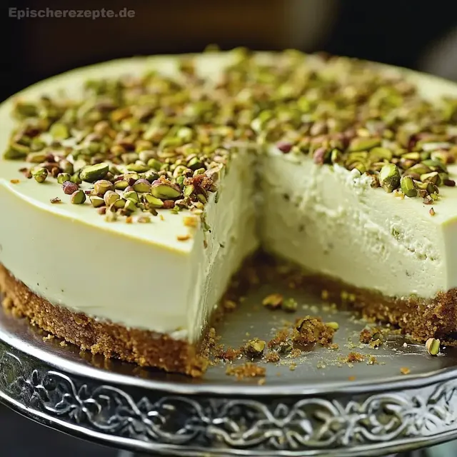 Pistazien-Käsekuchen mit Weißer Schokolade