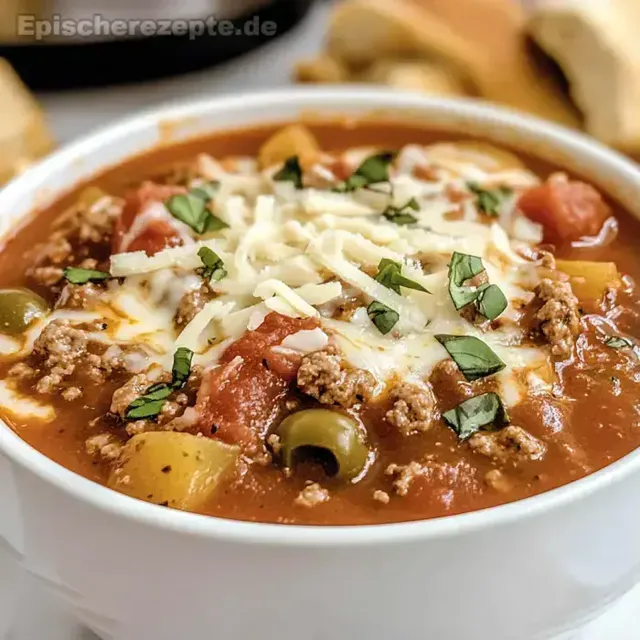 Slow Cooker Pizza-Suppe