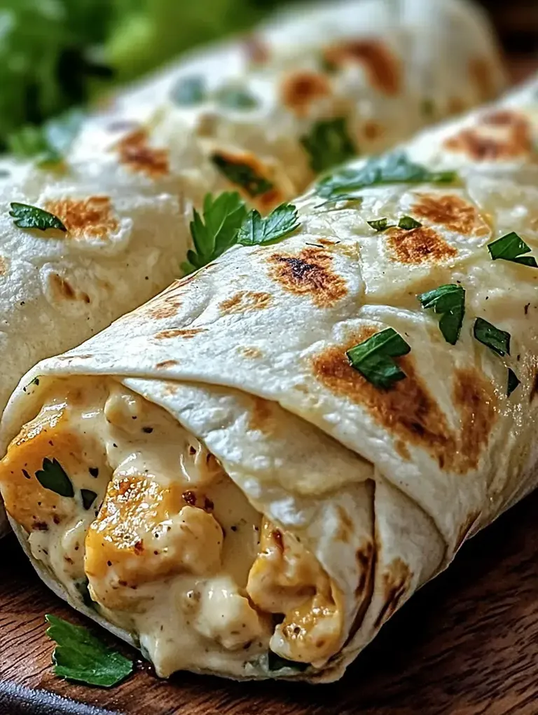 Ein naher Blick auf gerollte Tortillas, gefüllt mit einer cremigen Mischung und garniert mit frischem Koriander.
