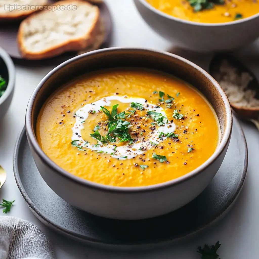 Karotten-Linsen-Suppe mit Kokosmilch
