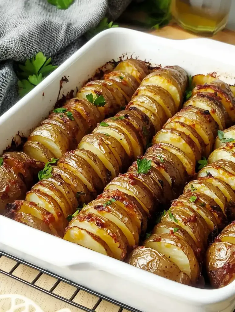 Ein Auflauf mit in Scheiben geschnittenen, knusprigen Kartoffeln, garniert mit frischer Petersilie.