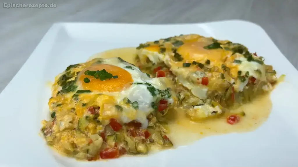 Zucchini-Eier-Pfanne mit Chili und Käse
