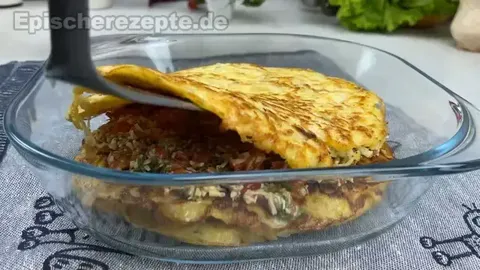 Käse-Ei-Auflauf mit Kartoffeln und Dill