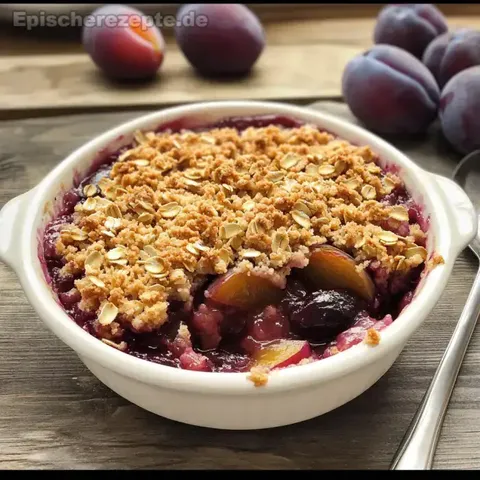 Zwetschgen-Crumble mit Haferflocken