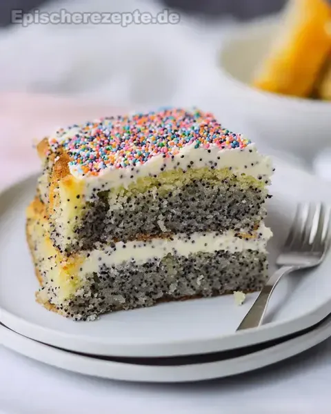 Zitronen-Schichtkuchen mit Mohn-Buttercreme