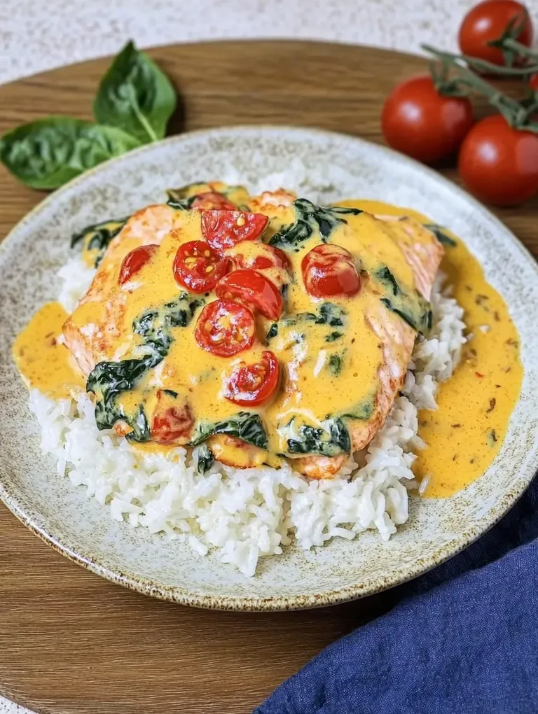 Lachs in Parmesansauce auf Kokosreis – Raffiniert und Lecker
