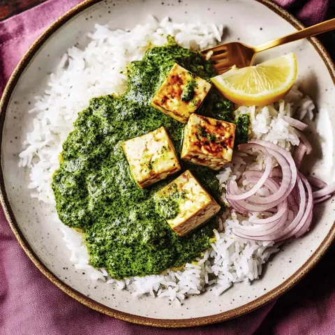 Grünkohl-Saag mit Kokosmilch und Tofu