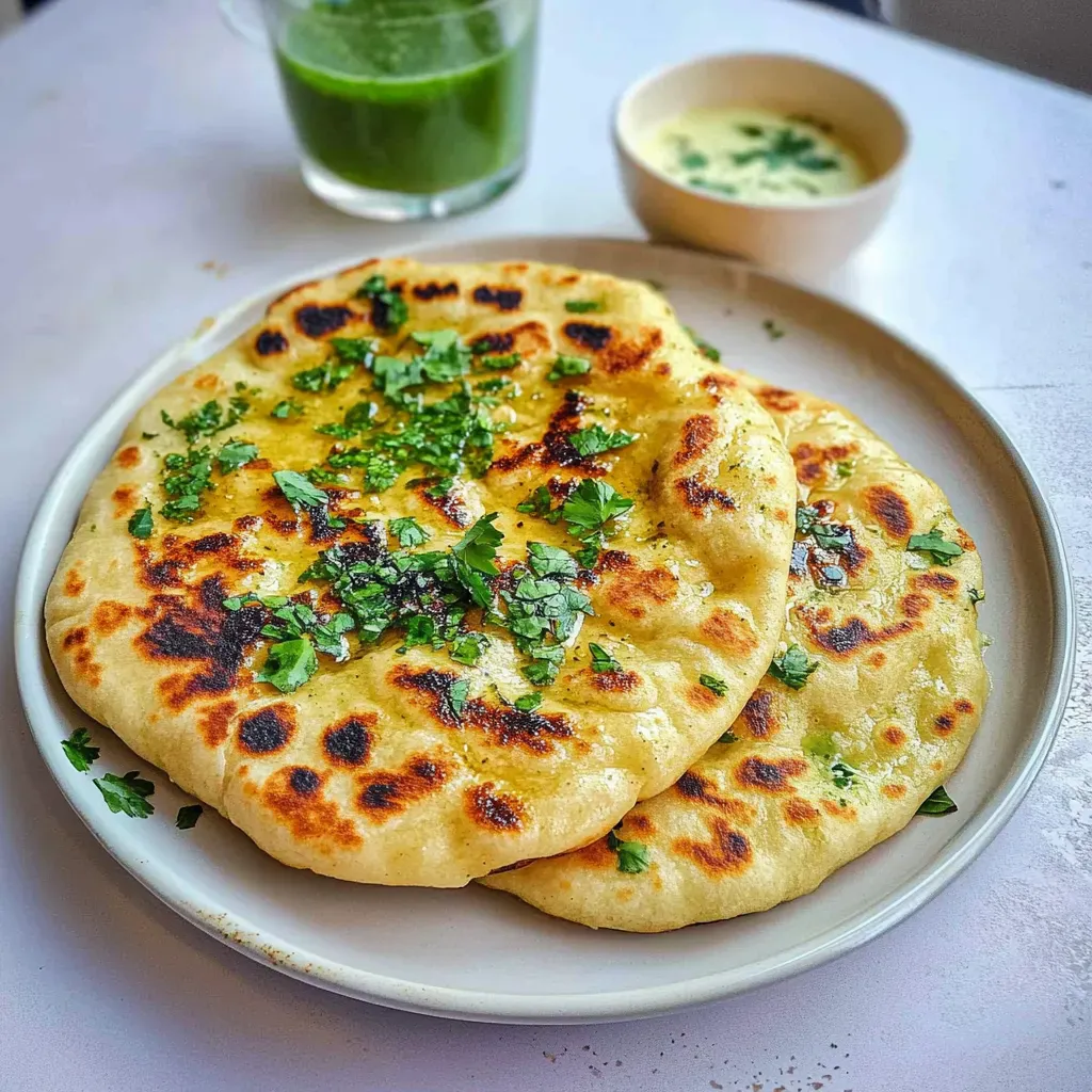 Gefülltes Pfannenbrot Rezept: Halloumi Naan