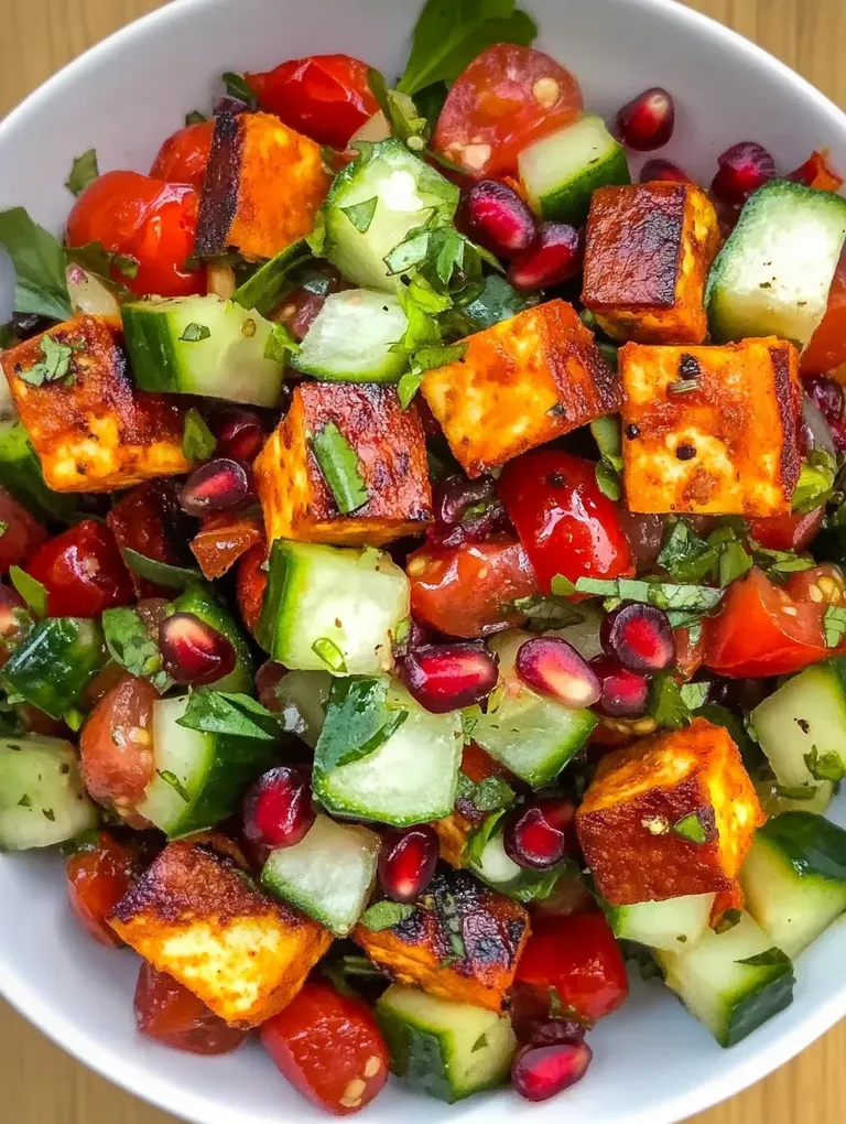 Bunter Halloumi-Salat mit Granatapfel – Frisch, Knusprig und Aromatisch
