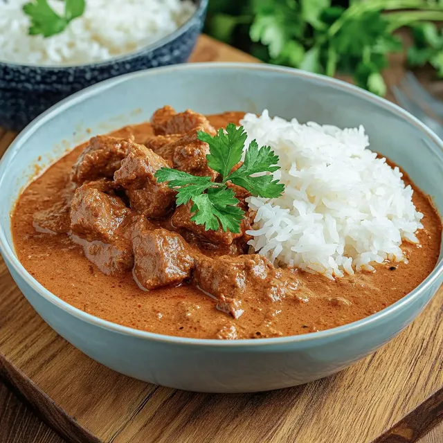 Köstliches Butter Chicken mit Reis