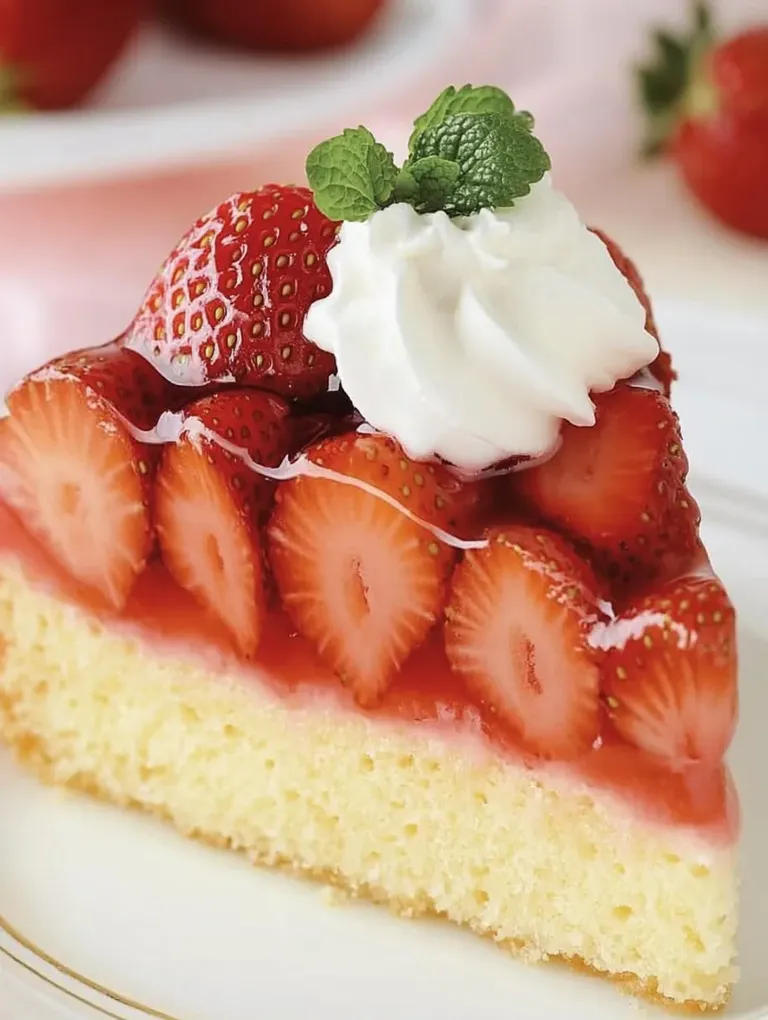 Saftiger Erdbeerkuchen mit Biskuitboden