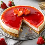 Erdbeer Cheesecake mit Keksboden