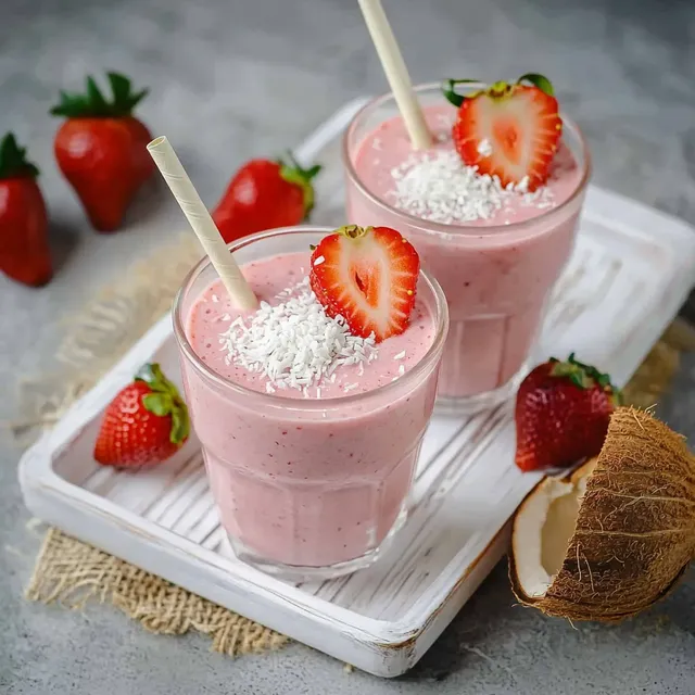 Gesunder Erdbeer Smoothie mit Bananen