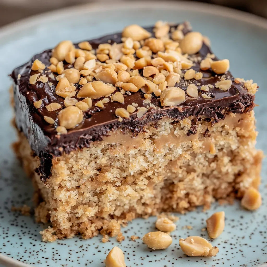 Snickers-Kuchen – Saftiger Rührkuchen mit Schokolade & Erdnüssen