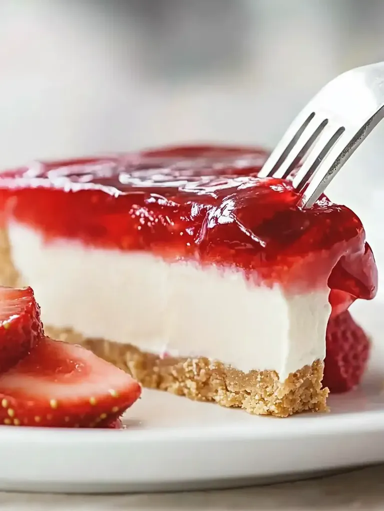 Cremiger Erdbeerkuchen mit Vanillepudding ohne Backen