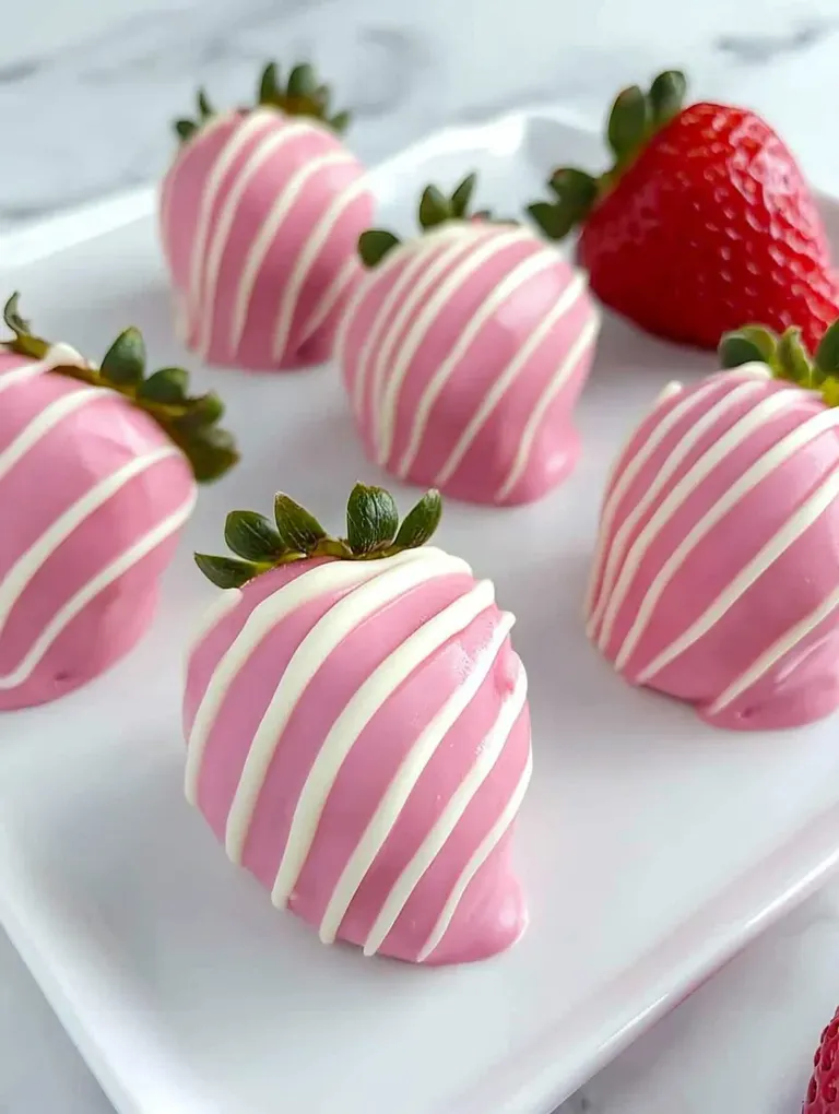 Pretty in Pink Chocolate Strawberries
