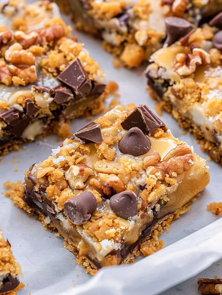 A close up of a chocolate and peanut butter dessert.