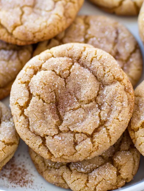 Maple snickerdoodles on a plate.