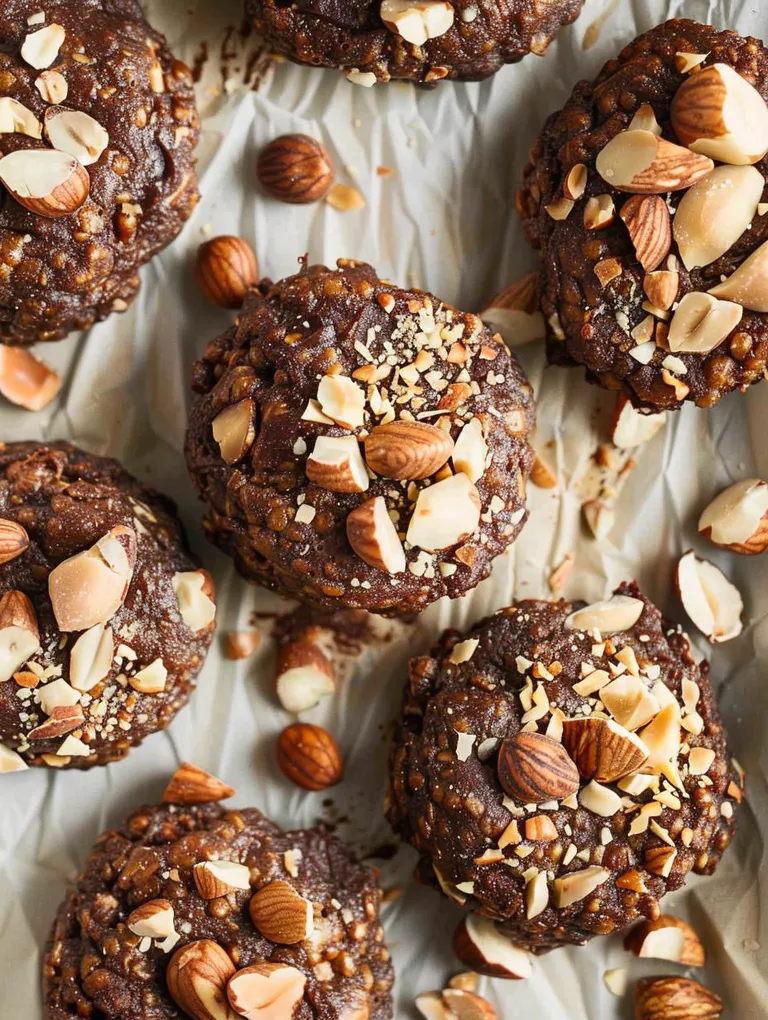Chocolate Hazelnut Cookies (Sugar-Free) on a white surface.