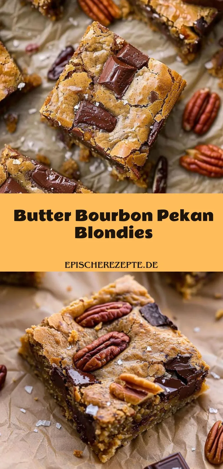 Template of Butter Bourbon Pekan Blondies