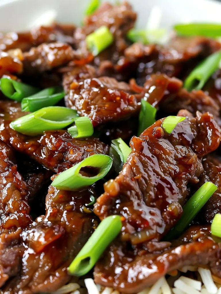 A close up of a delicious 30-minute Mongolian beef recipe.