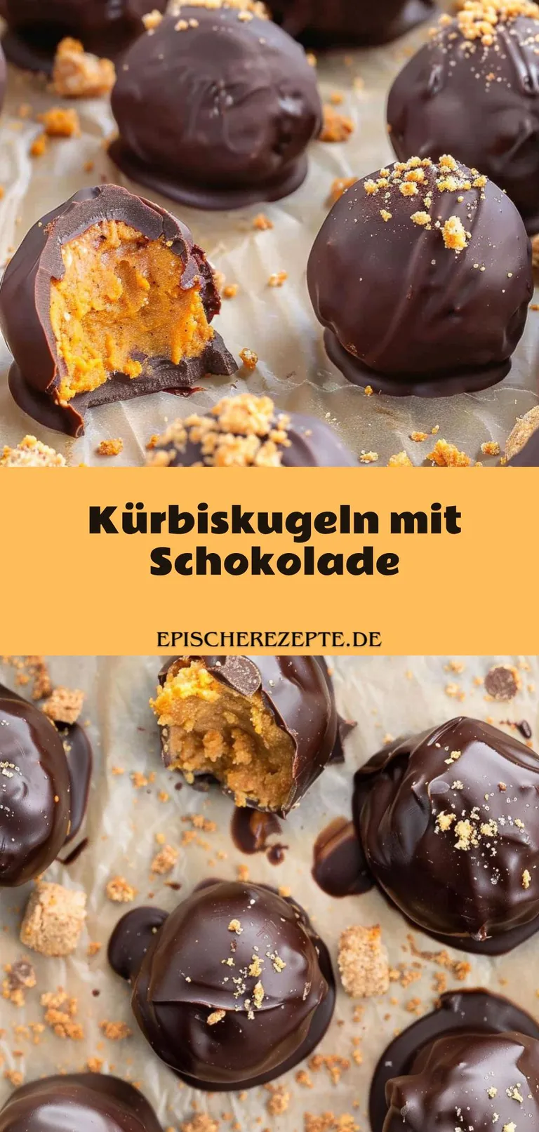 Template of Kürbiskugeln mit Schokolade