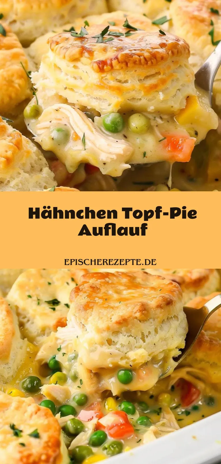 Template of Hähnchen Topf-Pie Auflauf