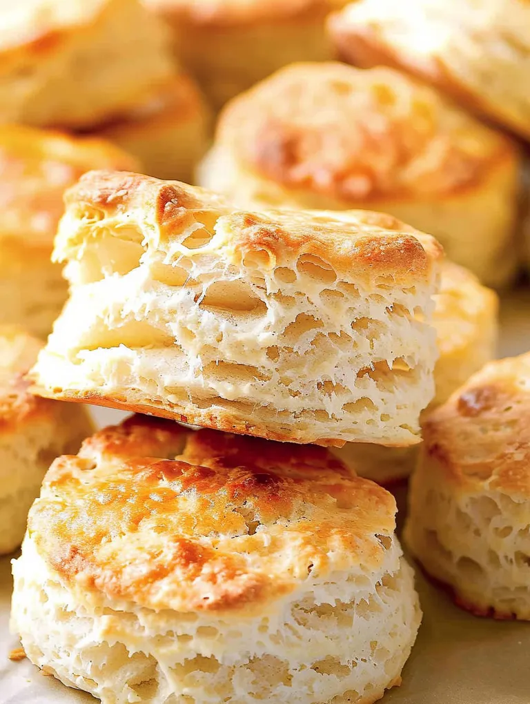 A stack of biscuits with a brown crust.