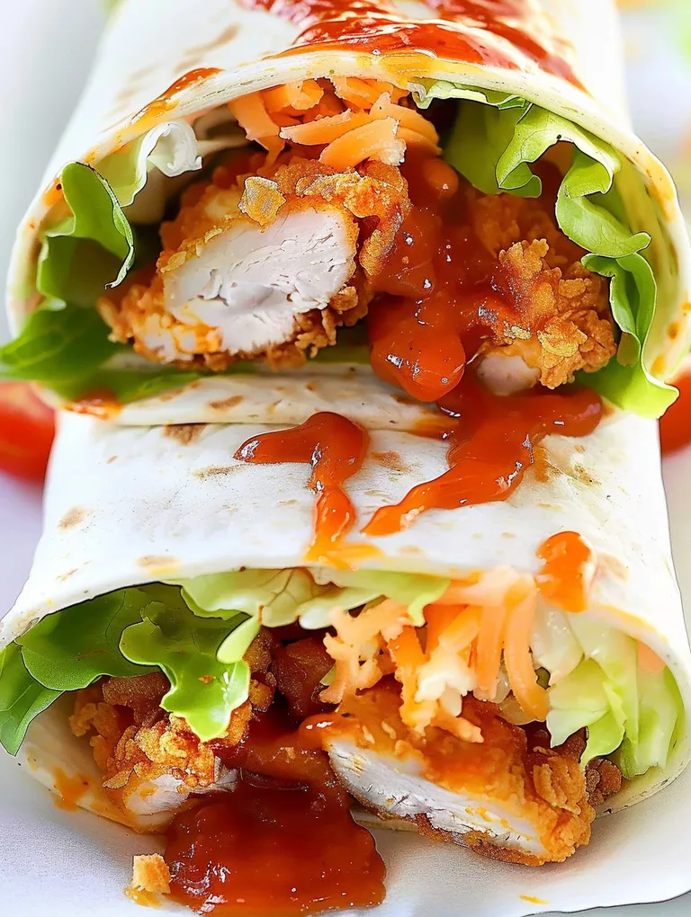 A wrap with chicken and sauce.