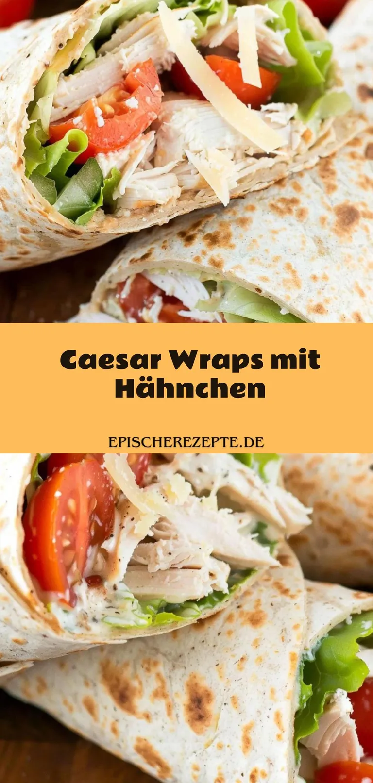 Template of Caesar Wraps mit Hähnchen