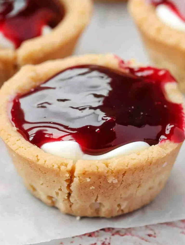 A cupcake with cherry filling.