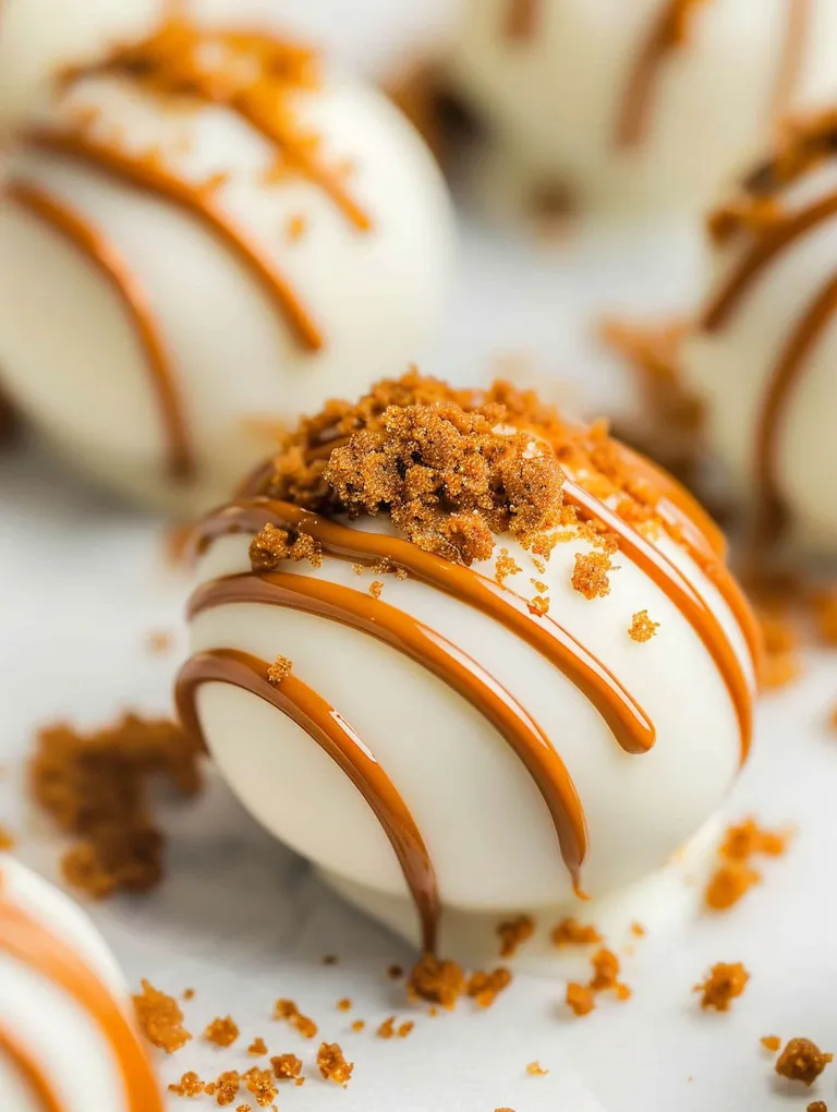 A white candy with a brown topping.