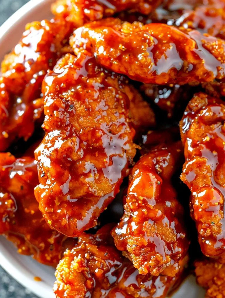A plate of chicken with a sauce on it.