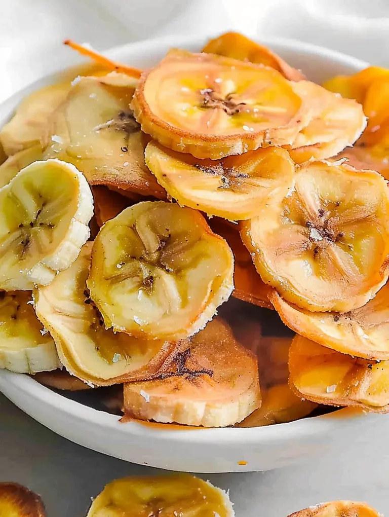 A bowl of banana chips.