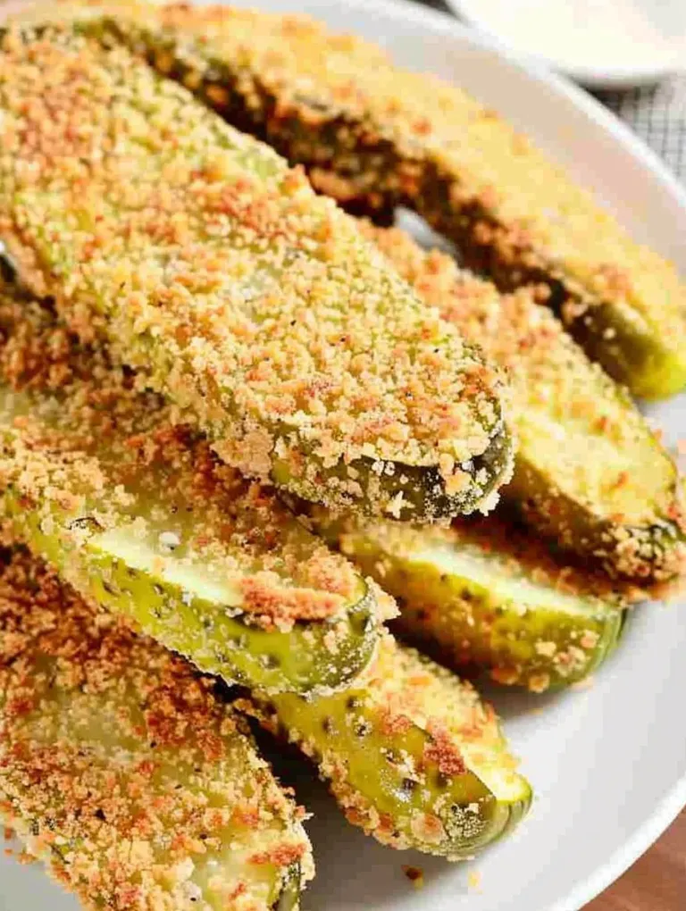Fried pickles in an air fryer.