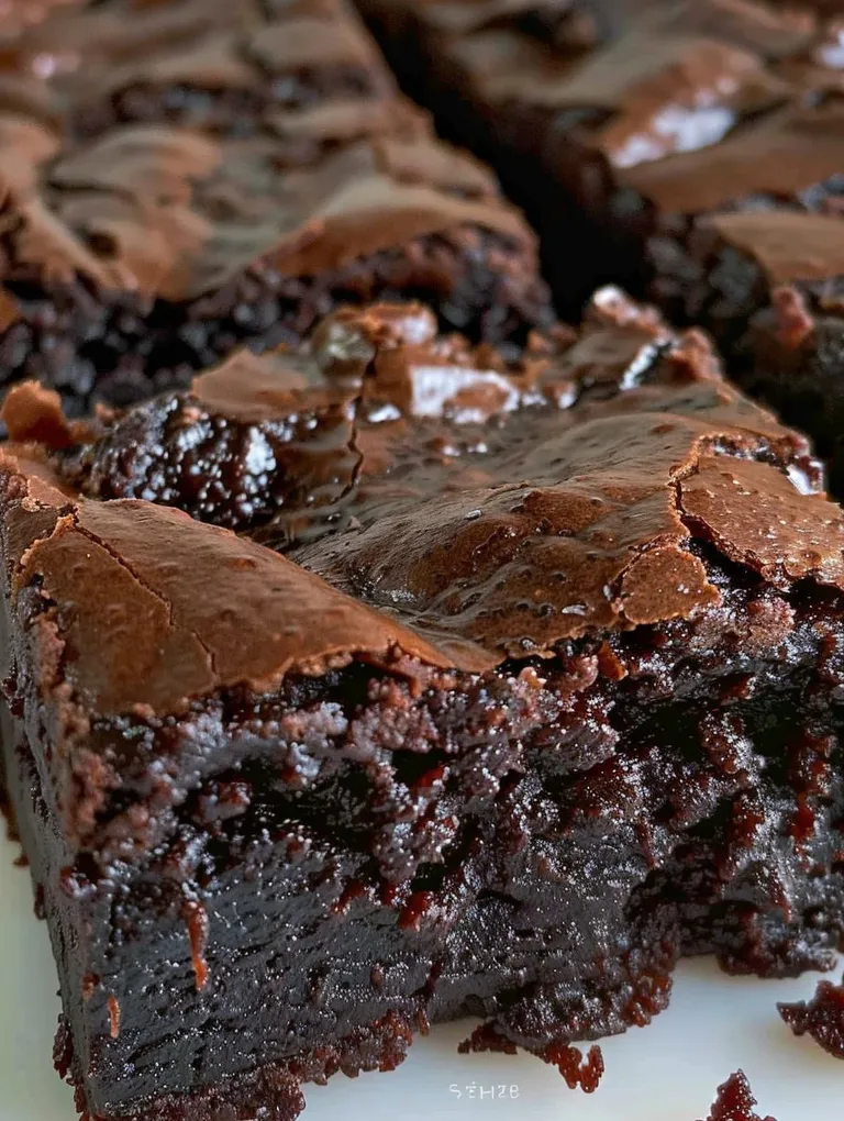 A close up of a chocolate brownie.