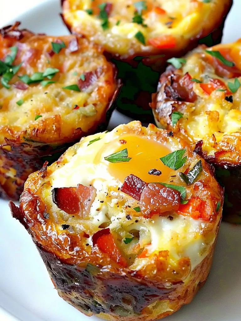 Breakfast muffins with eggs and bacon.