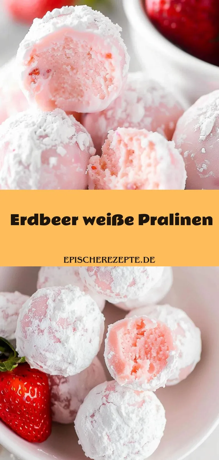 Template of Erdbeer weiße Pralinen
