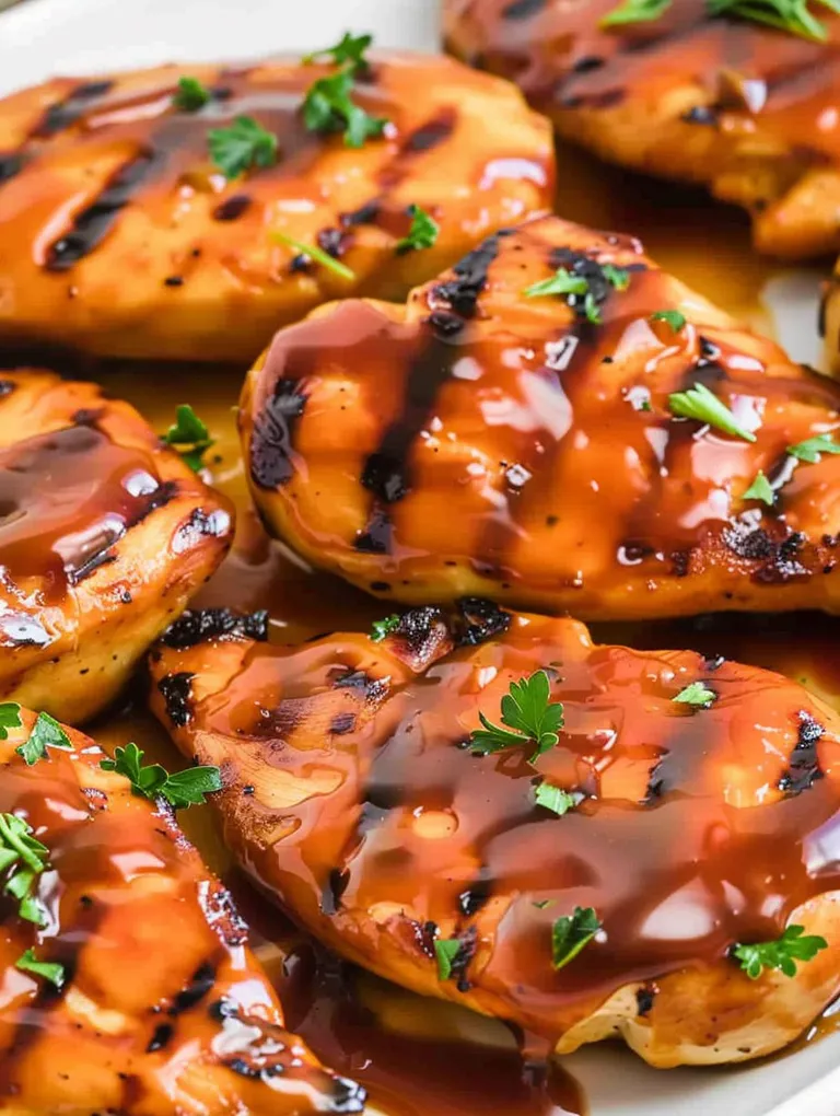 Grilled chicken with honey barbecue sauce.