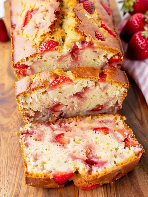 A slice of strawberry bread.