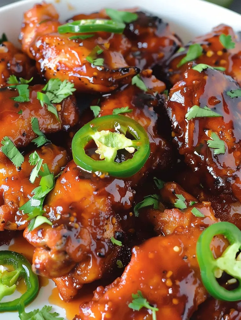A close up of a spicy jalapeno chicken dish.