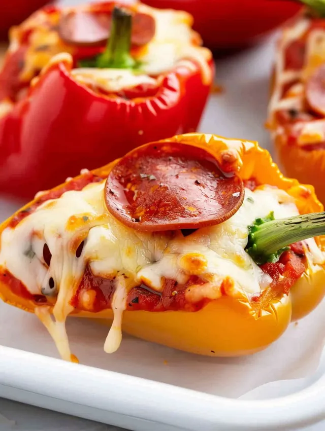 Mini pepper pizzas with cheese and pepperoni.