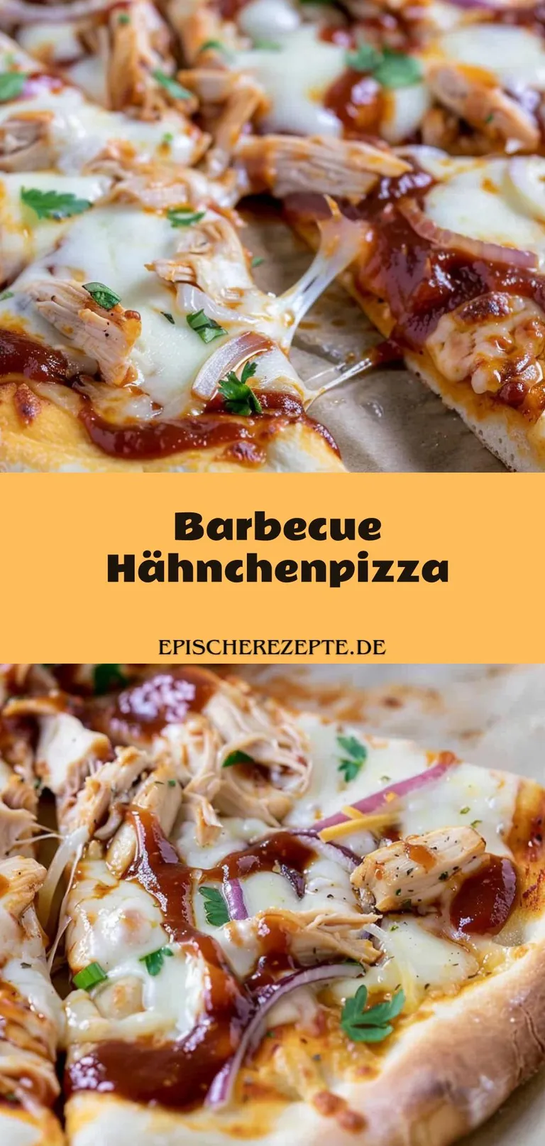 Template of Barbecue Hähnchenpizza