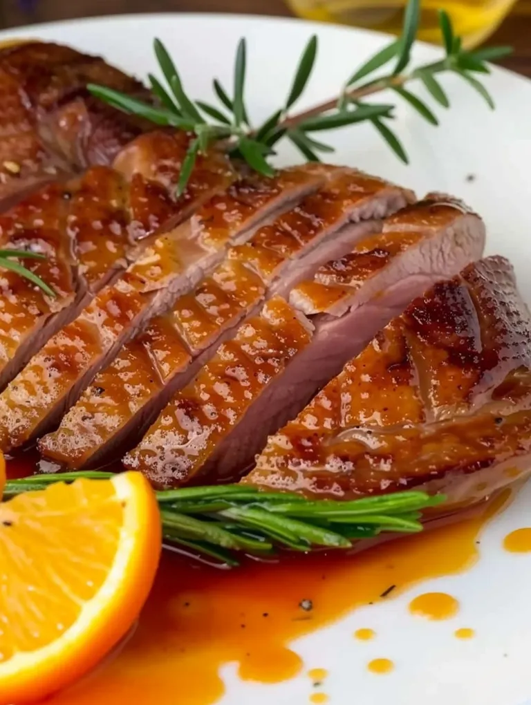 Sous Vide Duck Breast in Orange Sauce.