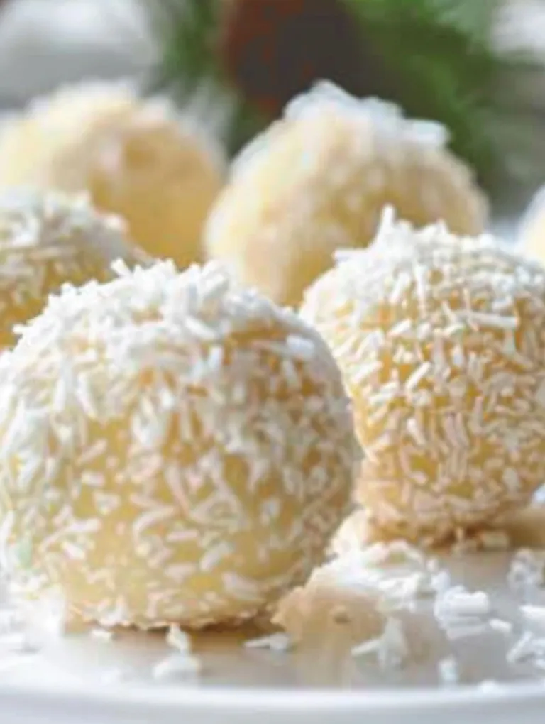 Coconut Eggnog Truffles.